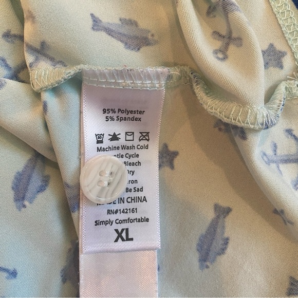 LuLaRoe • Aqua & Blue Nautical Large Anchor Marsha Midi Skirt • Size XL • EUC - Picture 6 of 6